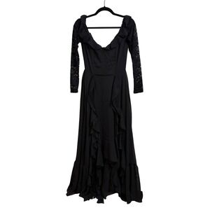 Joyfolie Womens Dress Black XS Gothic Witchy Flowy Artsy Dark Romantic Fairycore